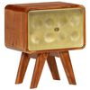 vidaXL Nachttisch mit Goldmuster Massivholz Akazie 49x40x30 cm