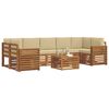 vidaXL Sofagarnituren 8 pcs Natur und Beige Massivholz Akazie