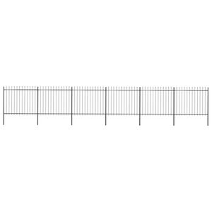 vidaXL Gartenzaun mit Speerspitze Stahl 1005 x 150 cm Schwarz