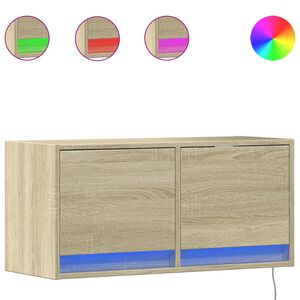 vidaXL TV-Wandschrank mit LED-Beleuchtung Sonoma-Eiche 80x31x38 cm