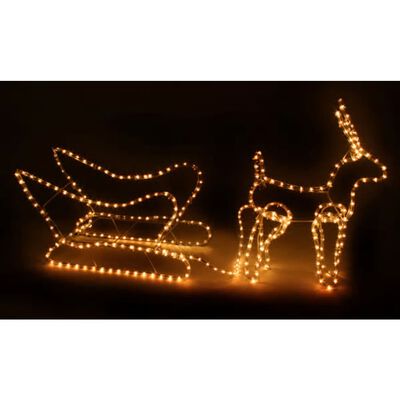 vidaXL Weihnachtsbeleuchtung Schlitten mit Rentier