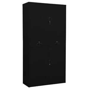 vidaXL B&uuml;roschrank Schwarz 90x40x180 cm Stahl