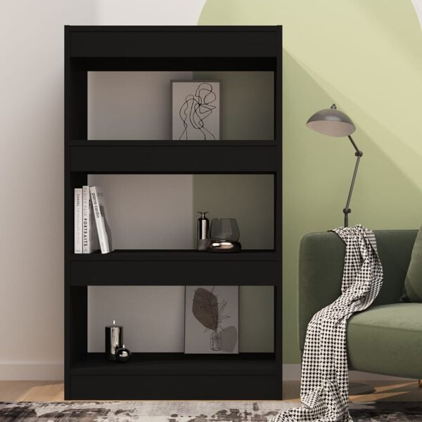vidaXL Bücherregal/Raumteiler Schwarz 60x30x103 cm Holzwerkstoff