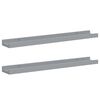 vidaXL Bilderleisten 2 Stk. Grau 60x9x3 cm MDF