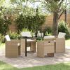 vidaXL Garten Essgruppe mit Kissen 5 pcs Beige Poly-Rattan