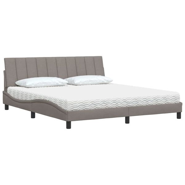 vidaXL Bett mit Matratze "Hanko" Taupe 180x200 cm Stoff