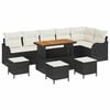 vidaXL Gartensofa-set 10 stk. Schwarz Poly-Rattan