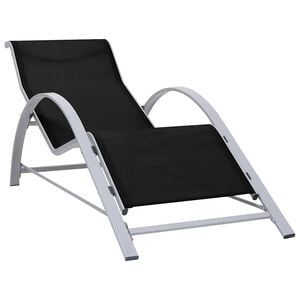 vidaXL Sonnenliege Textilene und Aluminium Schwarz