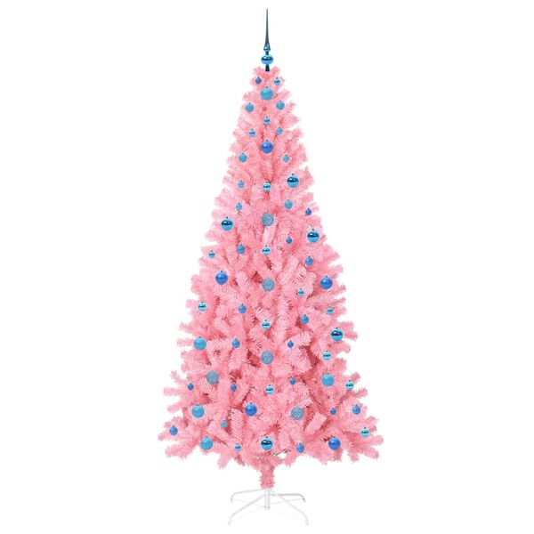 vidaXL Weihnachtsbaum mit 300 LEDs mit St&auml;nder Rosa 210 cm PVC