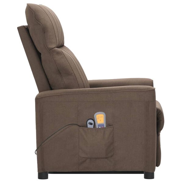 vidaXL Massagesessel mit Aufstehhilfe Taupe Stoff
