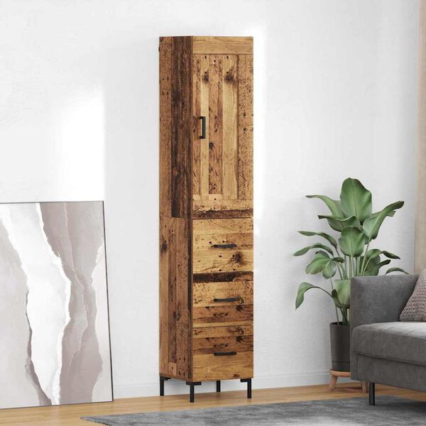 vidaXL Highboard Altholz 34,5 x 34 x 180 cm Holzwerkstoff