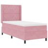 vidaXL Boxspringbett mit Matratze mit LED Rosa 90 x 200 cm Samt