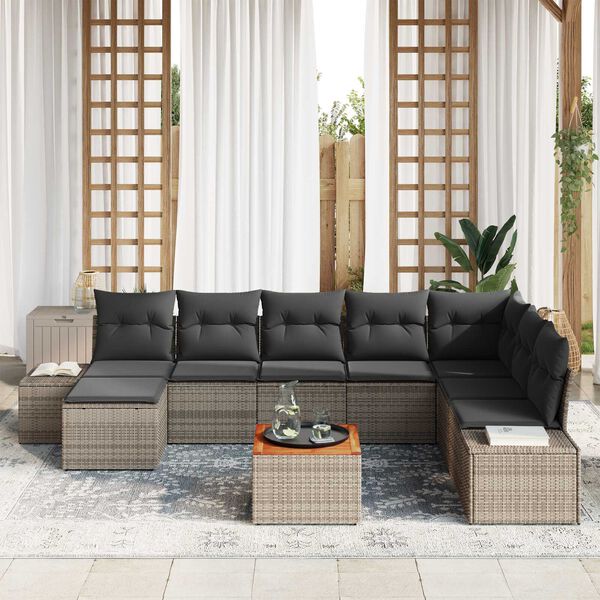 vidaXL Garten-Sofa-Set 9 pcs Grau