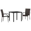 vidaXL Garten Essgruppe 5 pcs Schwarz Pulverbeschichteter Stahl