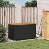 vidaXL Gartentruhe Schwarz 110x55x63 cm Poly Rattan Akazienholz