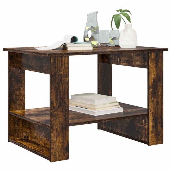 vidaXL Couchtisch Ger&auml;ucherte Eiche 72 x 50 x 50 cm Holzwerkstoff