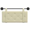 vidaXL H&auml;ngevorderseite Wandmontiert Creme 90 cm Kunstleder