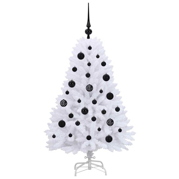 vidaXL K&uuml;nstlicher klappbarer Weihnachtsbaum Wei&szlig; 120 cm PVC und Stahl
