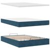vidaXL Ottoman-Bett mit Matratzen & LEDs Dunkelblau 140x190 cm Samt