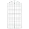 vidaXL Gabione mit Hochbogen 100x50x180/200 cm Verzinktes Eisen