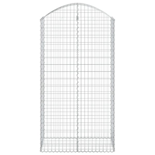 vidaXL Gabione mit Hochbogen 100x50x180/200 cm Verzinktes Eisen