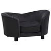 vidaXL Hundesofa Schwarz 69x49x40 cm Pl&uuml;sch und Kunstleder