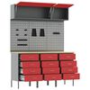 vidaXL Arbeitsschrankset mit Schubladen mit Speicher 8 pcs Rot
