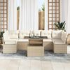 vidaXL Garten-Sofa-Set mit Kissen 8 pcs Beige und Creme Poly-Rattan