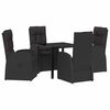 vidaXL Garten Essgruppe 5 stk. Schwarz Poly-Rattan