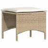 vidaXL 4-tlg. Garten-Sofagarnitur mit Kissen L-Form Beige Poly Rattan