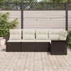 vidaXL Gartensofa-set mit Speicher 5 pcs Braun Poly-Rattan