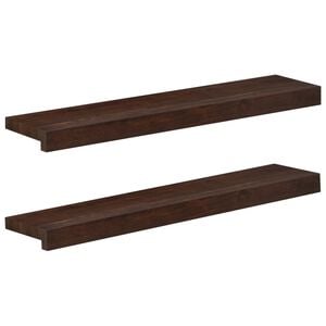 vidaXL Fensterb&auml;nke 2 stk. Dunkelbraun 70 x 15 x 2 cm Massivholz Buche