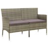 vidaXL Gartensofa 3-Sitzer mit Kissen Grau Poly Rattan