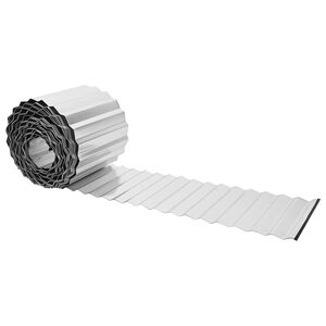 vidaxl Raseneinfassung 5 m x 30 cm Verzinkter Stahl Silber