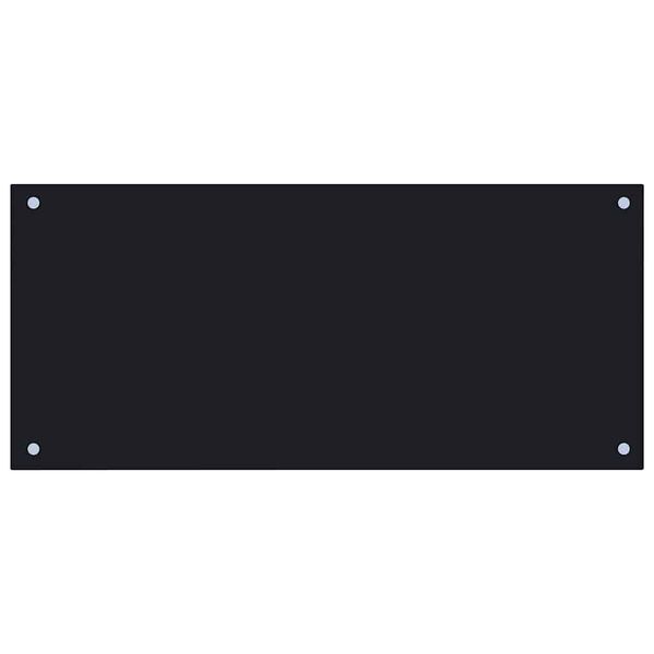 vidaXL Küchenrückwand Schwarz 90x40 cm Hartglas