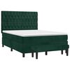 vidaXL Boxspringbett mit Matratze Dunkelgr&uuml;n 140x190 cm Samt