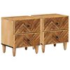 vidaXL Nachttisch 2 Stk. Braun 40 x 33,5 x 46 cm Massivholz Mango