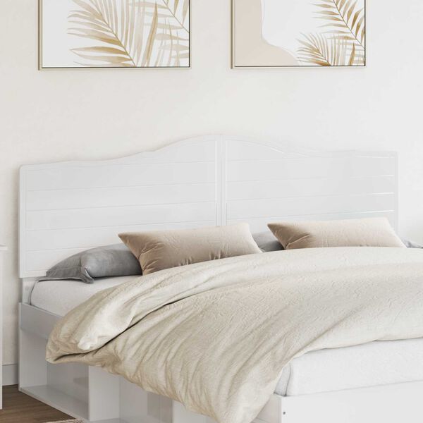 vidaXL Kopfteil Gl&auml;nzend Wei&szlig; 200 cm Holzwerkstoff