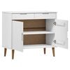 vidaXL Sideboard MOLDE Weiß 90x40x80 cm Massivholz Kiefer