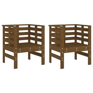 vidaXL Gartenst&uuml;hle 2 Stk. Honigbraun 61,5x53x71 cm Massivholz Kiefer