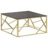 vidaXL Couchtisch Golden Edelstahl und Hartglas