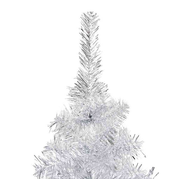 vidaXL K&uuml;nstlicher Weihnachtsbaum Beleuchtung & Kugeln Silber 180 cm