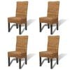 vidaXL Esszimmerst&uuml;hle 4 Stk. Abaca und Mango Massivholz