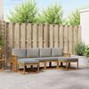 vidaXL Outdoor-Sofagarnitur mit Kissen 6 pcs Nat&uuml;rlich und Hellgrau