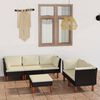 vidaXL 6-tlg. Garten-Lounge-Set mit Kissen Poly Rattan Schwarz