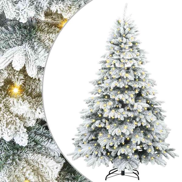 vidaXL K&uuml;nstlicher Weihnachtsbaum mit 300 LEDs Wei&szlig; 180 cm PE und PVC