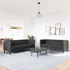 vidaXL Wohnzimmer Couch 2 pcs Schwarz 194 x 74,5 x 70,5 cm Kunstleder