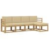 vidaXL Outdoor-Sofagarnitur mit Kissen 5 pcs Wei&szlig; und Beige