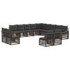 vidaXL Gartensofa-set 13 stk. 13-Sitzer Grau Poly-Rattan