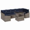 vidaXL Garten-Sofa-Set mit Speicher 8 pcs Grau Poly Rattan